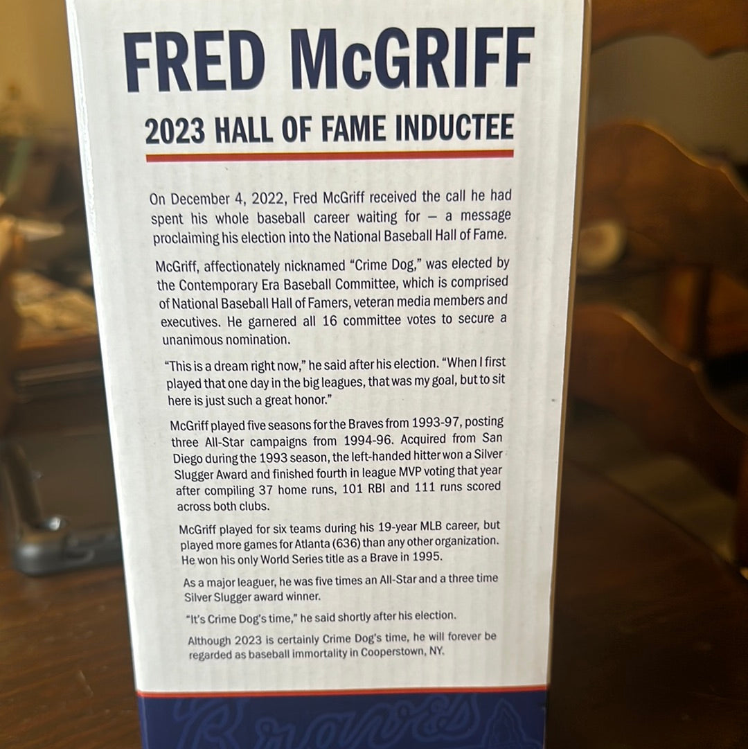 Fred McGriff “2023 HOF Inductee” Bobblehead (2023)